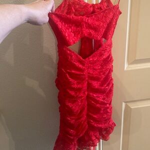 Lucy in the Sky red lace dress with cutout size XS, never worn
